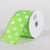 Satin Polka Dot Ribbon Wired Lime Green with White Dots ( W: 2-1/2 inch | L: 10 Yards ) FuzzyFabric - Wholesale Ribbons, Tulle Fabric, Wreath Deco Mesh Supplies