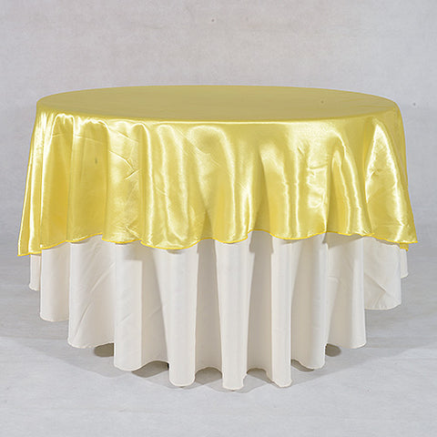 Daffodil - 108 inch Satin Round Tablecloths FuzzyFabric - Wholesale Ribbons, Tulle Fabric, Wreath Deco Mesh Supplies