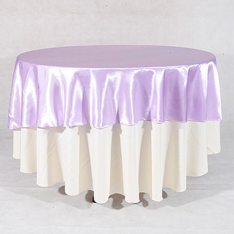 Lavender - 108 inch Satin Round Tablecloths FuzzyFabric - Wholesale Ribbons, Tulle Fabric, Wreath Deco Mesh Supplies