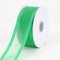 Emerald - Organza Ribbon Two Striped Satin Edge - ( W: 3/8 Inch | L: 25 Yards ) FuzzyFabric - Wholesale Ribbons, Tulle Fabric, Wreath Deco Mesh Supplies