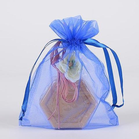 Royal Blue - Organza Bags - ( 6x15 Inch - 10 Bags ) FuzzyFabric - Wholesale Ribbons, Tulle Fabric, Wreath Deco Mesh Supplies