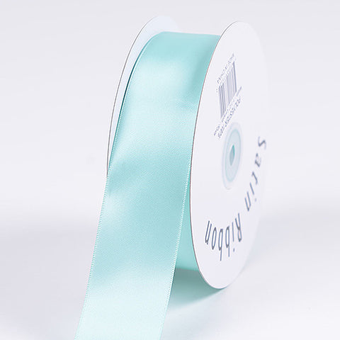 Aqua Blue - Satin Ribbon Single Face - ( W: 7/8 Inch | L: 100 Yards ) FuzzyFabric - Wholesale Ribbons, Tulle Fabric, Wreath Deco Mesh Supplies