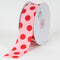 Pink with Red Dots Grosgrain Ribbon Jumbo Dots - ( W: 1-1/2 Inch | L: 25 Yards ) FuzzyFabric - Wholesale Ribbons, Tulle Fabric, Wreath Deco Mesh Supplies