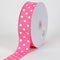 Hot Pink with White Dots Grosgrain Ribbon Polka Dot - ( W: 1-1/2 Inch | L: 50 Yards ) FuzzyFabric - Wholesale Ribbons, Tulle Fabric, Wreath Deco Mesh Supplies