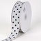 Silver with Black Dots Grosgrain Ribbon Polka Dot - ( W: 3/8 Inch | L: 50 Yards ) FuzzyFabric - Wholesale Ribbons, Tulle Fabric, Wreath Deco Mesh Supplies
