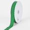 Emerald with White Dots - Grosgrain Ribbon Swiss Dot - ( W: 5/8 Inch | L: 50 Yards ) FuzzyFabric - Wholesale Ribbons, Tulle Fabric, Wreath Deco Mesh Supplies