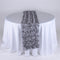 Silver - 14 x 108 Inch Rosette Satin Table Runners FuzzyFabric - Wholesale Ribbons, Tulle Fabric, Wreath Deco Mesh Supplies