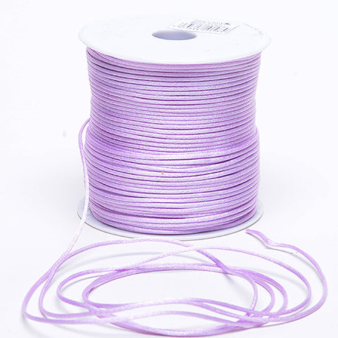 3mm x 100 Yards Lavender 3mm Satin Rat Tail Cord FuzzyFabric - Wholesale Ribbons, Tulle Fabric, Wreath Deco Mesh Supplies