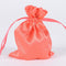 Coral  - Satin Bags - ( 3x4 Inch - 10 Bags ) FuzzyFabric - Wholesale Ribbons, Tulle Fabric, Wreath Deco Mesh Supplies