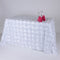 White - 90 x 132 Inch Rosette Rectangle Tablecloths FuzzyFabric - Wholesale Ribbons, Tulle Fabric, Wreath Deco Mesh Supplies