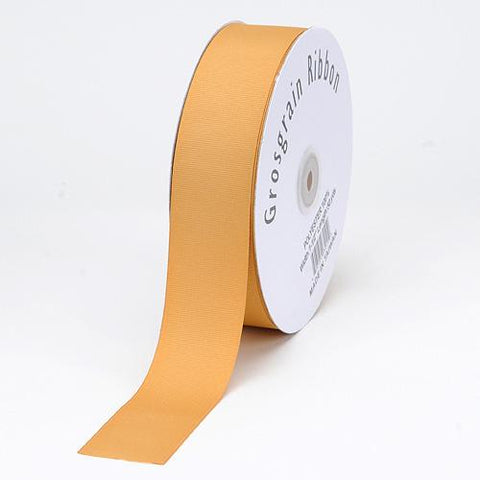 Old Gold - Grosgrain Ribbon Solid Color - ( 1/4 inch | 50 Yards ) FuzzyFabric - Wholesale Ribbons, Tulle Fabric, Wreath Deco Mesh Supplies