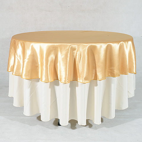 Old Gold - 90 inch Satin Round Tablecloths FuzzyFabric - Wholesale Ribbons, Tulle Fabric, Wreath Deco Mesh Supplies
