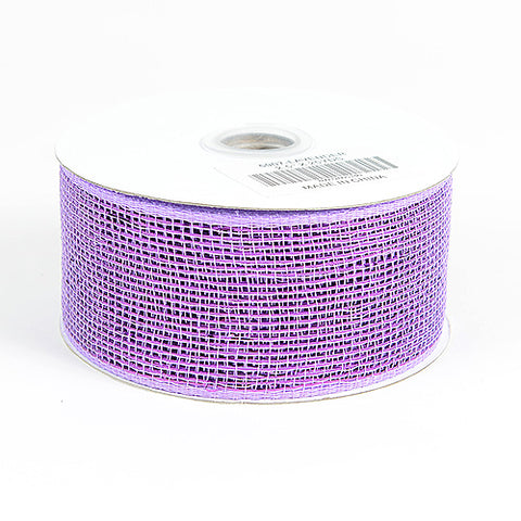 Lavender - Metallic Deco Mesh Ribbons ( 4 Inch x 25 Yards ) FuzzyFabric - Wholesale Ribbons, Tulle Fabric, Wreath Deco Mesh Supplies