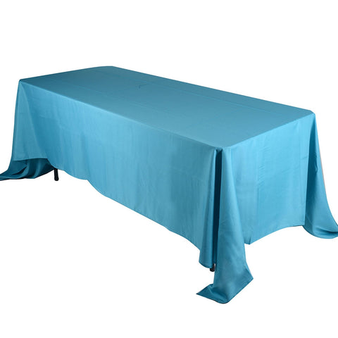 Turquoise - 60 x 102 inch Polyester Rectangle Tablecloths FuzzyFabric - Wholesale Ribbons, Tulle Fabric, Wreath Deco Mesh Supplies