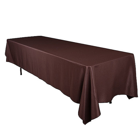 Chocolate Brown - 60 x 126 inch Polyester Rectangle Tablecloths FuzzyFabric - Wholesale Ribbons, Tulle Fabric, Wreath Deco Mesh Supplies