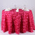 Fuchsia - 132 inch Rosette Satin Round Tablecloths FuzzyFabric - Wholesale Ribbons, Tulle Fabric, Wreath Deco Mesh Supplies