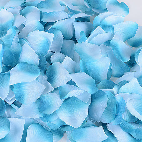 Turquoise Ombre - Silk Flower Petal ( 400 Petals ) FuzzyFabric - Wholesale Ribbons, Tulle Fabric, Wreath Deco Mesh Supplies