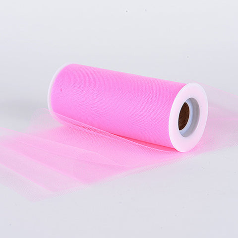 Paris Pink  - 6 Inch by 25 Yards Fabric Tulle Roll Spool FuzzyFabric - Wholesale Ribbons, Tulle Fabric, Wreath Deco Mesh Supplies