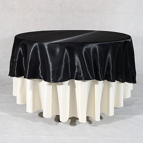 Black - 70 inch Satin Round Tablecloths FuzzyFabric - Wholesale Ribbons, Tulle Fabric, Wreath Deco Mesh Supplies