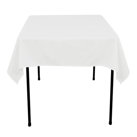 White - 70 x 70 inch Polyester Square Tablecloths FuzzyFabric - Wholesale Ribbons, Tulle Fabric, Wreath Deco Mesh Supplies