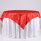 Red - 72 x 72 Inch Pintuck Satin Square Table Overlays FuzzyFabric - Wholesale Ribbons, Tulle Fabric, Wreath Deco Mesh Supplies