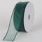 Hunter Green - Organza Ribbon Thick Wire Edge - ( W: 1-1/2 inch | L: 25 Yards ) FuzzyFabric - Wholesale Ribbons, Tulle Fabric, Wreath Deco Mesh Supplies