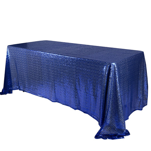 Navy Blue - 90 x 132 inch Duchess Sequin Rectangle Tablecloths FuzzyFabric - Wholesale Ribbons, Tulle Fabric, Wreath Deco Mesh Supplies