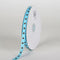 Turquoise with Brown Dots Grosgrain Ribbon Polka Dot - ( W: 3/8 inch | L: 50 Yards ) FuzzyFabric - Wholesale Ribbons, Tulle Fabric, Wreath Deco Mesh Supplies