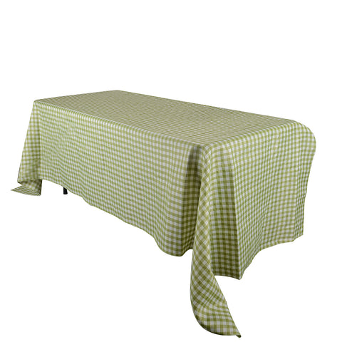 Green - 58 x 126 inch Checkered / Plaid Rectangle Tablecloths FuzzyFabric - Wholesale Ribbons, Tulle Fabric, Wreath Deco Mesh Supplies