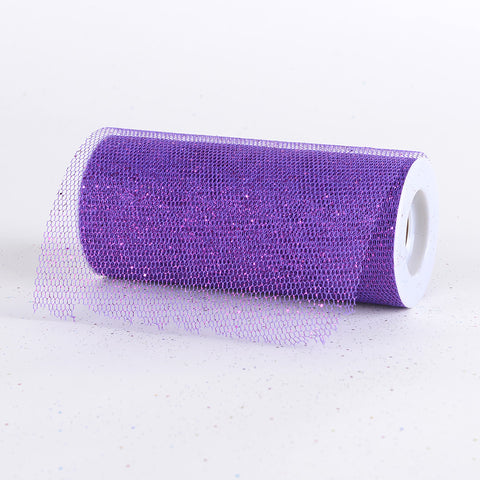 Purple - Premium Glitter Net ( W: 6 Inch | L: 10 Yards ) FuzzyFabric - Wholesale Ribbons, Tulle Fabric, Wreath Deco Mesh Supplies