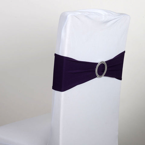Spandex Chair Sash with Buckle - Plum  5 pieces FuzzyFabric - Wholesale Ribbons, Tulle Fabric, Wreath Deco Mesh Supplies