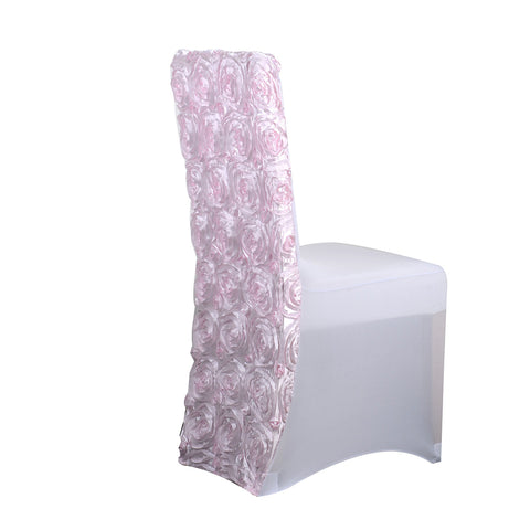 Light Pink - Rosette Spandex Chair Cover FuzzyFabric - Wholesale Ribbons, Tulle Fabric, Wreath Deco Mesh Supplies