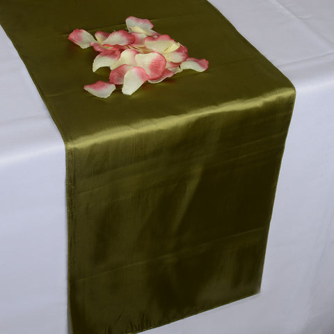 Spring Moss - 12 x 108 inch Satin Table Runner FuzzyFabric - Wholesale Ribbons, Tulle Fabric, Wreath Deco Mesh Supplies