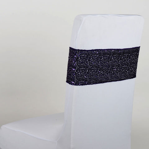 Sequin Chair Sash - Purple  5 pieces FuzzyFabric - Wholesale Ribbons, Tulle Fabric, Wreath Deco Mesh Supplies