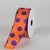 Satin Glitter Polka Dot Ribbon Wired Orange with Purple Dots ( W: 1-1/2 inch | L: 10 Yards ) FuzzyFabric - Wholesale Ribbons, Tulle Fabric, Wreath Deco Mesh Supplies