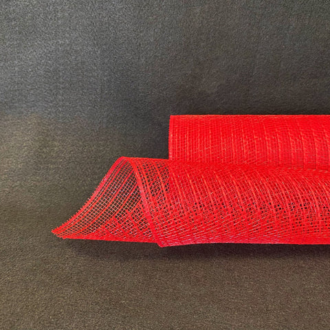 Red Deco Mesh Burlap Stripes - 10 Inch x 10 Yards FuzzyFabric - Wholesale Ribbons, Tulle Fabric, Wreath Deco Mesh Supplies