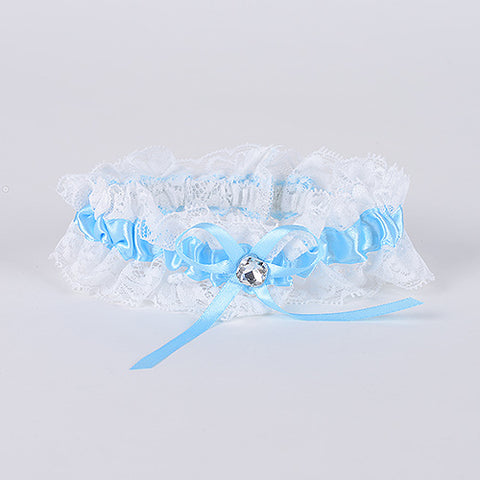 Lace Garters Light Blue ( 6 Inch Width ) - WA97 FuzzyFabric - Wholesale Ribbons, Tulle Fabric, Wreath Deco Mesh Supplies