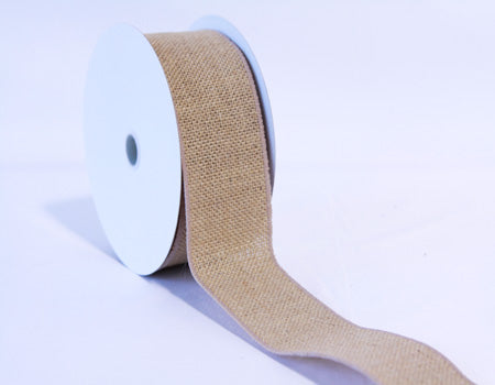 Natural - Burlap Ribbon - ( W: 1-1/2 inch | L: 10 Yards ) FuzzyFabric - Wholesale Ribbons, Tulle Fabric, Wreath Deco Mesh Supplies
