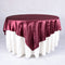 Burgundy - 90 x 90 Inch Satin Square Table Overlays FuzzyFabric - Wholesale Ribbons, Tulle Fabric, Wreath Deco Mesh Supplies