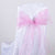Light Pink - 8 x 108 inch Glitter Organza Chair Sash ( 10 Piece ) FuzzyFabric - Wholesale Ribbons, Tulle Fabric, Wreath Deco Mesh Supplies