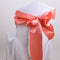 Coral - 6 x 106 inch Satin Chair Sash ( 10 Piece ) FuzzyFabric - Wholesale Ribbons, Tulle Fabric, Wreath Deco Mesh Supplies