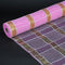 Pink with Gold - Poly Deco Xmas Check Mesh Metallic Stripe ( 21 Inch x 10 Yards ) FuzzyFabric - Wholesale Ribbons, Tulle Fabric, Wreath Deco Mesh Supplies