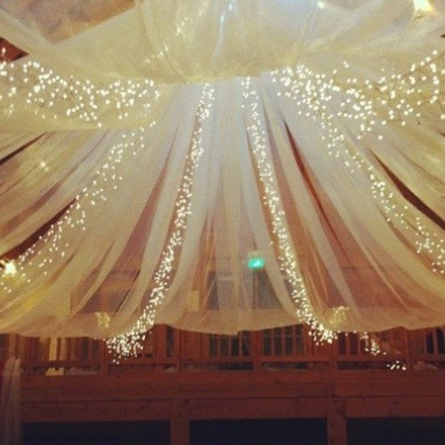 How to Decorate Ceiling with Tulle and Lights