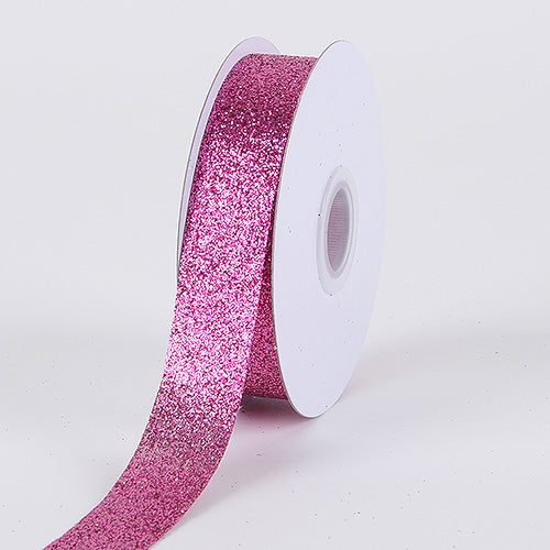 Fuchsia Pink Glitter 5/8 Inch x 25 Yards Ribbon