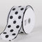 Satin Polka Dot Ribbon Wired White with Black Dots ( W: 2-1/2 inch | L: 10 Yards ) FuzzyFabric - Wholesale Ribbons, Tulle Fabric, Wreath Deco Mesh Supplies