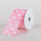Satin Polka Dot Ribbon Wired Pink with White Dots ( W: 2-1/2 inch | L: 10 Yards ) FuzzyFabric - Wholesale Ribbons, Tulle Fabric, Wreath Deco Mesh Supplies