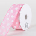 Satin Polka Dot Ribbon Wired Pink with White Dots ( W: 1-1/2 inch | L: 10 Yards ) FuzzyFabric - Wholesale Ribbons, Tulle Fabric, Wreath Deco Mesh Supplies
