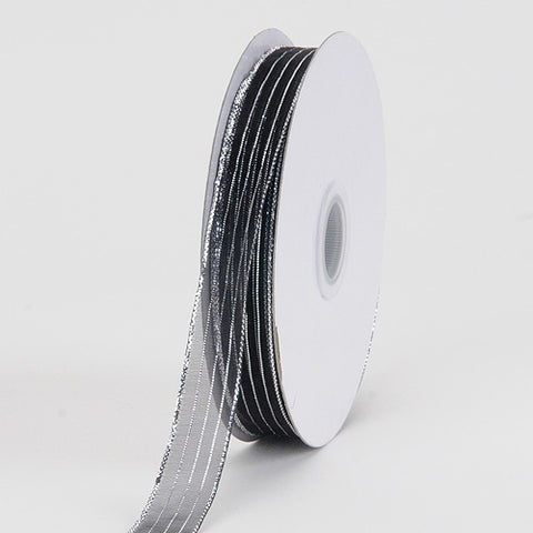 Black/Black Corsage Ribbon - 3/8 Inch x 50 Yards FuzzyFabric - Wholesale Ribbons, Tulle Fabric, Wreath Deco Mesh Supplies