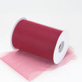 Burgundy - 6 Inch by 100 Yards Fabric Tulle Roll Spool FuzzyFabric - Wholesale Ribbons, Tulle Fabric, Wreath Deco Mesh Supplies