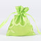 Apple Green  - Satin Bags - ( 3x4 Inch - 10 Bags ) FuzzyFabric - Wholesale Ribbons, Tulle Fabric, Wreath Deco Mesh Supplies